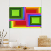 Rechthoek regenboog poster (Keuken)