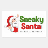 Rechthoek Sneaky Santa Stickers (Voorkant)