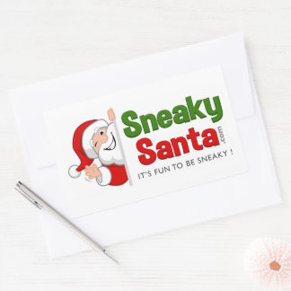 Rechthoek Sneaky Santa Stickers