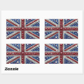 Rechthoek sticker met Britse kleuren (Vel)