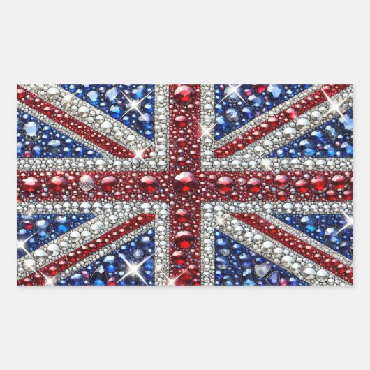 Rechthoek sticker met Britse kleuren (Voorkant)