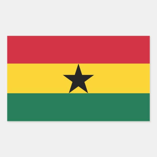 Rechthoek sticker met Ghanese vlag (Voorkant)