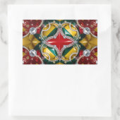 Rechthoek sticker met Los Angeles kleuren (Tas)