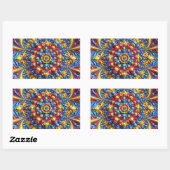 Rechthoek sticker met Roemeense kleuren (Vel)