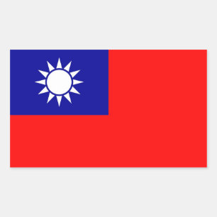 Rechthoek sticker met Taiwanese vlag