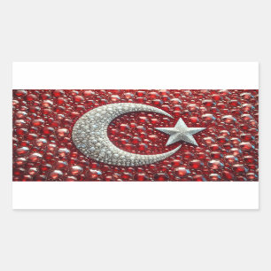Rechthoek sticker met Turkse kleuren