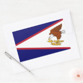 Rechthoek sticker met Vlag van Amerikaans-Samoa (Envelop)