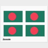 Rechthoek sticker met vlag van Bangladesh (Vel)