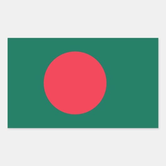 Rechthoek sticker met vlag van Bangladesh (Voorkant)