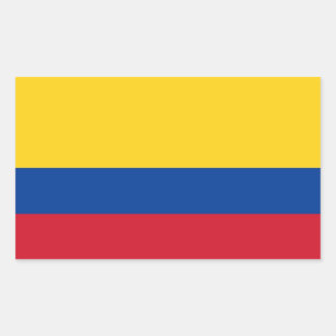 Rechthoek sticker met vlag van Colombia