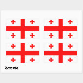 Rechthoek sticker met vlag van Georgië (Vel)