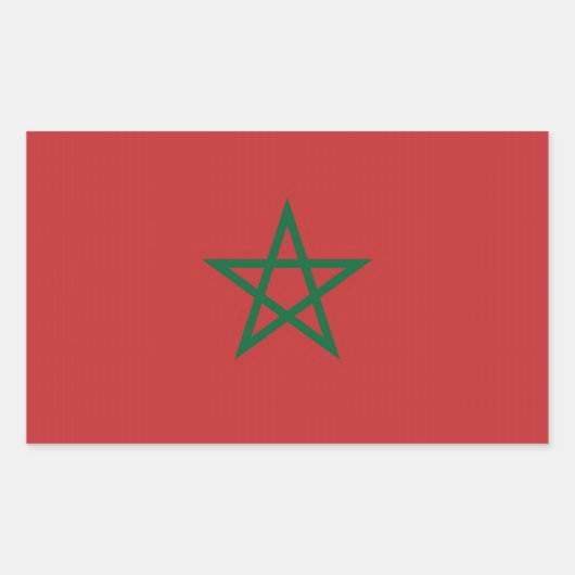 Rechthoek sticker met vlag van Marokko (Voorkant)