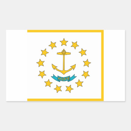Rechthoek sticker met vlag van Rhode Island (Voorkant)