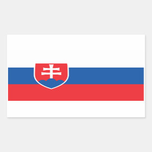 Rechthoek sticker met vlag van Slowakije