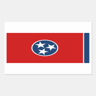 Rechthoek sticker met vlag van Tennessee