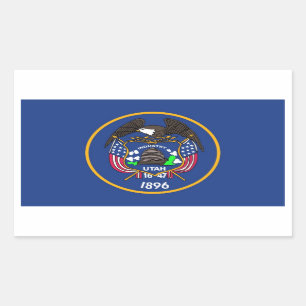 Rechthoek sticker met vlag van Utah