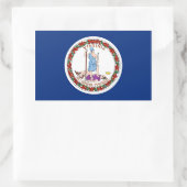 Rechthoek sticker met Vlag van Virginia (Tas)