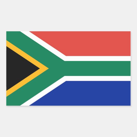 Rechthoek sticker met vlag van Zuid-Afrika (Voorkant)