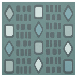 Rechthoeken Retro Diamonds Blauwgroen Stof
