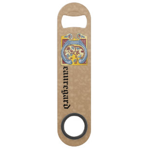 Rechthoekig blauw en rood ijzig, verlicht, letter  speed flessenopener