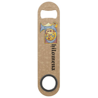 Rechthoekig blauw en rood ijzige verlichte letter  speed flessenopener