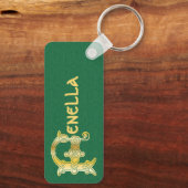 Rechthoekig Celtic Knot Decorative Capital F Sleutelhanger (Achterkant)