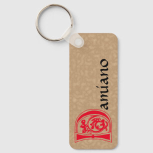 Rechthoekig decoratief kapitaal D Sleutelhanger