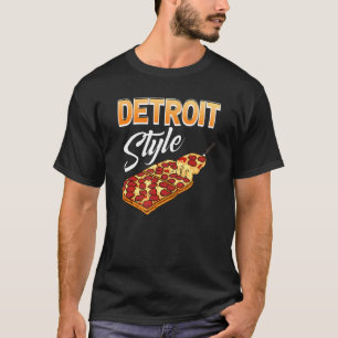 Rechthoekig dikke korst eten Michigan Detroit stij T-shirt