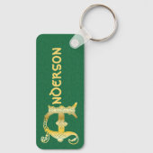 Rechthoekig Keltisch Knot Decoratief Capital A Sleutelhanger (Achterkant)