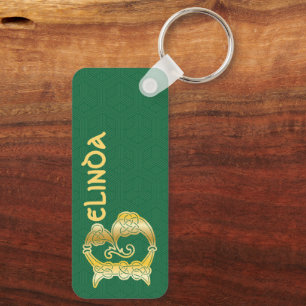 Rechthoekig Keltisch Knot Decorative Capital B Sleutelhanger