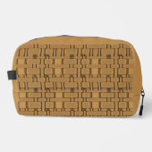rechthoekig patroon neutrale karamel toilettasje (Voorkant)