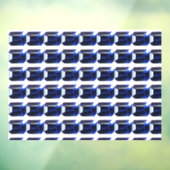 Rechthoekig saffier raamsticker (Vel 3)