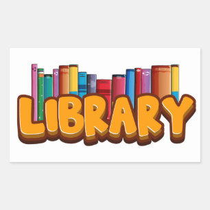 Rechthoekige bibliotheekSticker Rechthoekige Sticker
