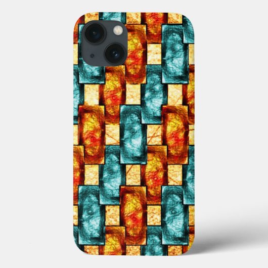 rechthoekige borden, gekleurd en gekleurd, cyaan s Case-Mate iPhone case (Achterkant)