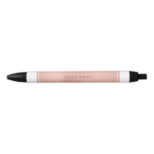 Rechthoekige roze roze goudpoeder zwarte inkt pen