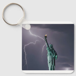 Rechthoekige sleutelhanger Vrijheidsbeeld ontwerp