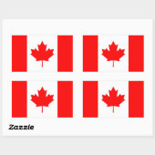 Rechthoekige sticker met Canadese vlag (Vel)