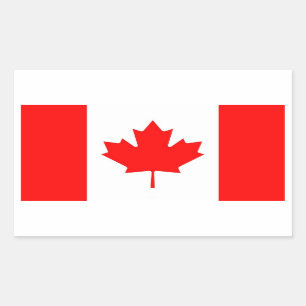 Rechthoekige sticker met Canadese vlag