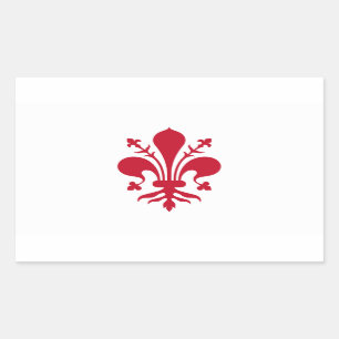 Rechthoekige sticker met de vlag van Florence