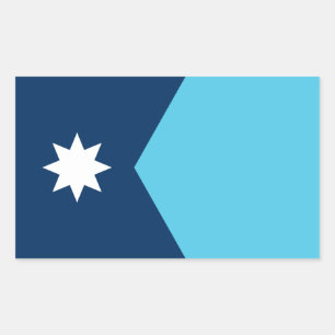 Rechthoekige sticker met de vlag van Minnesota, VS