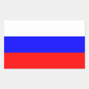 Rechthoekige sticker met vlag Rusland
