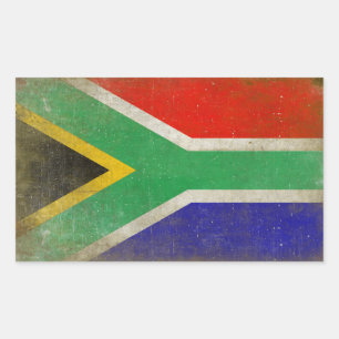 Rechthoekige Sticker met vlag uit Zuid-Afrika