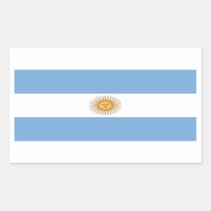 Rechthoekige sticker met vlag van Argentinië