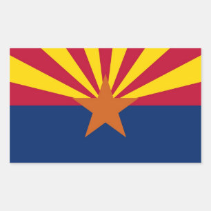 Rechthoekige sticker met vlag van Arizona, Verenig