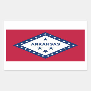 Rechthoekige sticker met vlag van Arkansas, Vereni