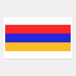 Rechthoekige sticker met vlag van Armenië