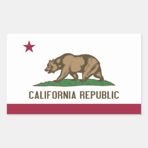 Rechthoekige sticker met vlag van Californië, VS.