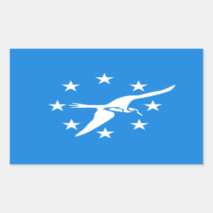 Rechthoekige sticker met Vlag van Corpus Christi