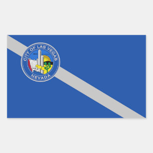 Rechthoekige sticker met vlag van Las Vegas, Veren