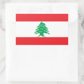 Rechthoekige sticker met vlag van Libanon (Tas)